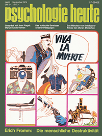 Magazin-Cover der 1. Ausgabe von Psychologie Heute erschienen im September 1974