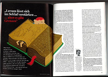 Artikel des Magazins Psychologie Heute 09/2015 über das Thema Lernen im Schlaf