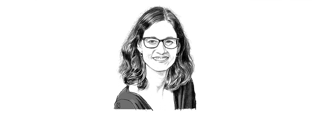 Die Ilustration zeigt Michaela Muthig, die findet, dass das Impostorsyndrom überbewertet wird