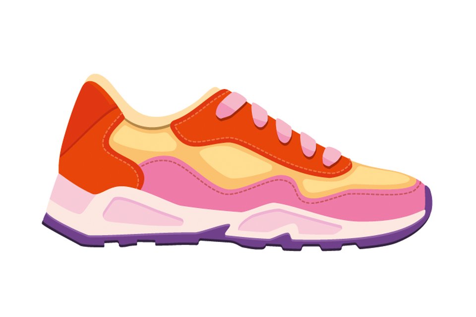 Die Illustration zeigt einen stylischen Sneaker 