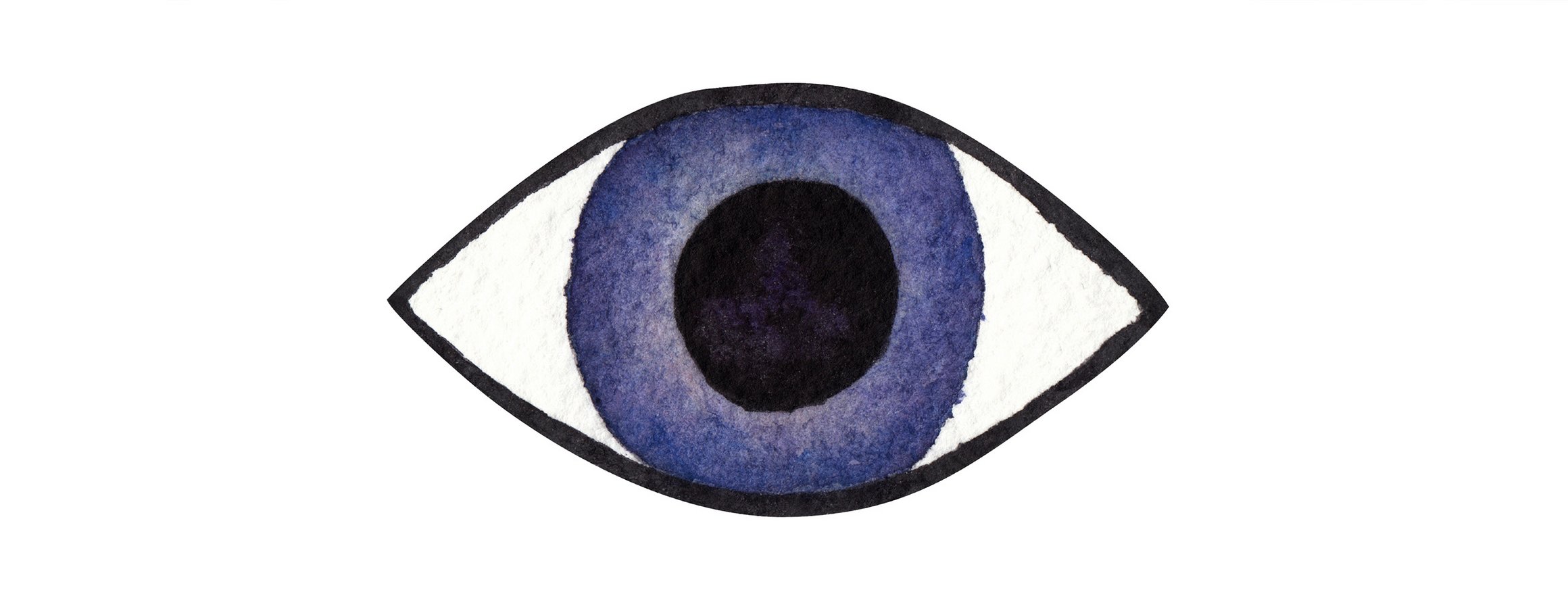 Die Illustration zeigt ein Auge mit blauer Iris