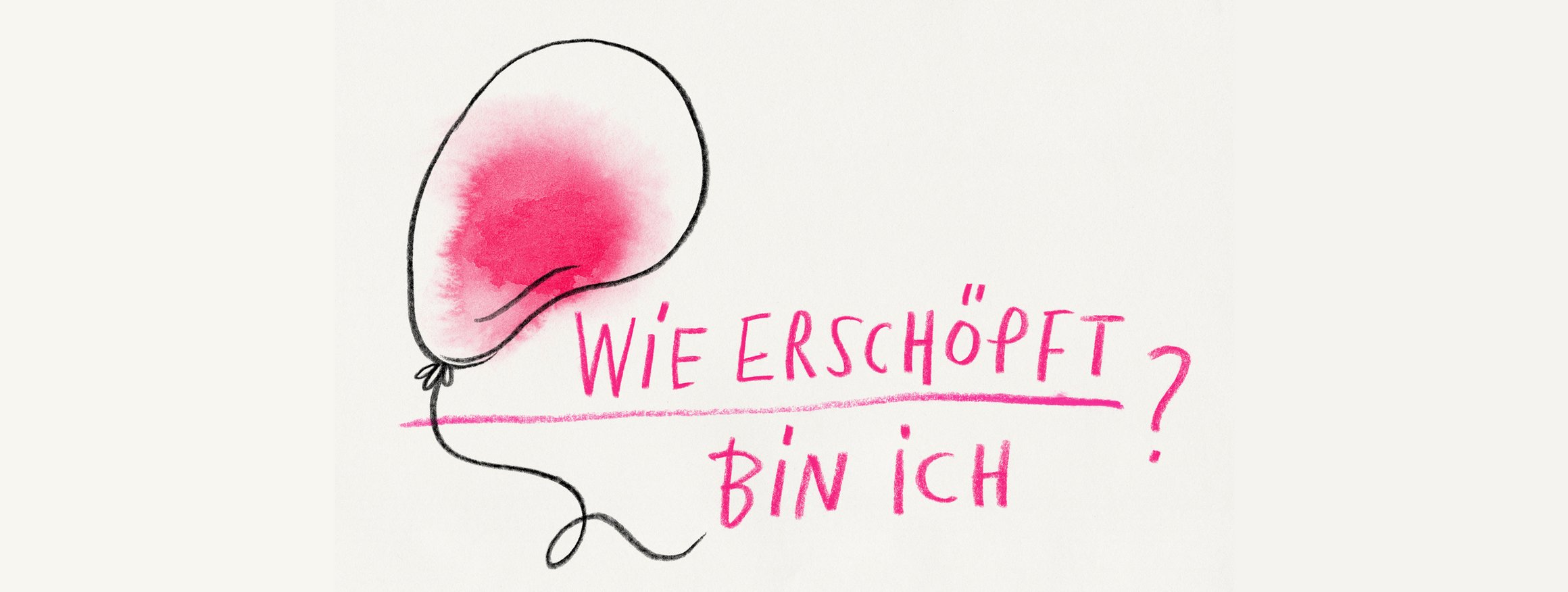 Die Illustration zeigt einen Ballon mit wenig Luft, der Richtung Boden sinkt