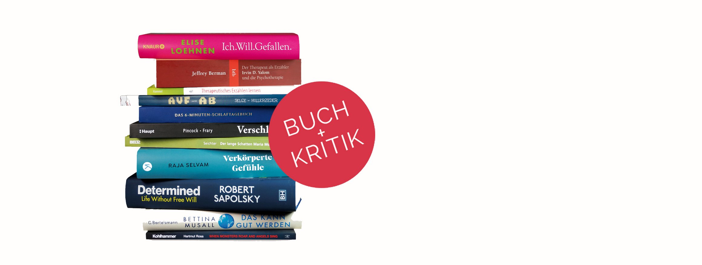 Ein Bücherstapel mit den Büchern, die in Ausgabe 6/2024 vorgestellt werden