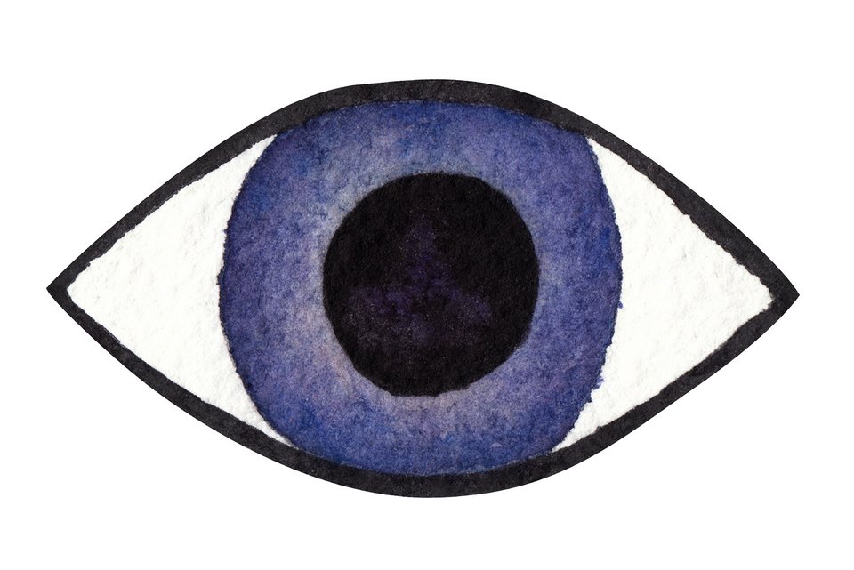 Die Illustration zeigt ein Auge mit blauer Iris